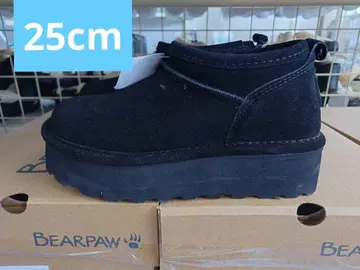 새상품 [ 25cm ] BEARPAW 블랙 어그 부츠 통굽