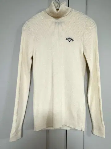 캘러웨이 화이트 터틀넥 스웨터 M