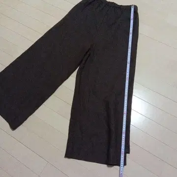 브라운 와이드 팬츠 L 사이즈 여성용 무지 하의 다크 브라운 M