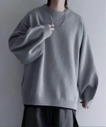 하이 팬 기능성 니트 와이드 벌룬 슬리브 루즈 스웨터