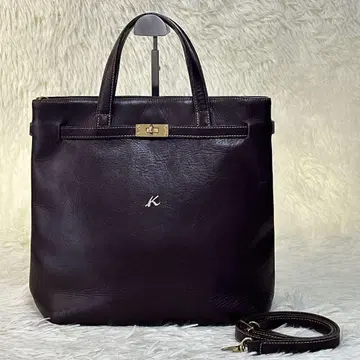 kitamura 키타무라 천연 가죽 가죽 핸드백 토트백 브라운