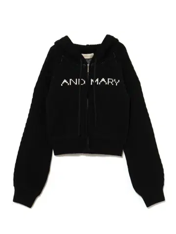 andmary Jeniffer 니트 후디 세트 BLACK