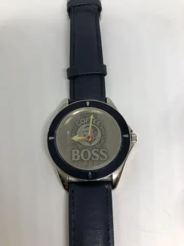 작동품 BOSS 커피 로고 손목시계 네이비