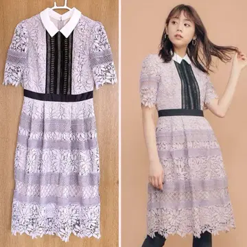 31 Sons de mode 옷깃 케미컬 레이스 배색 원피스 36/S