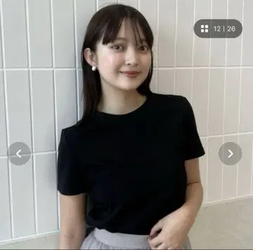 아뉴앙스 실크 터치 코튼 슬림 핏 T