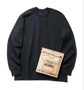 Hanes KURO 헤인즈 팩T 롱 슬리브 롱T 블랙 새상품 L
