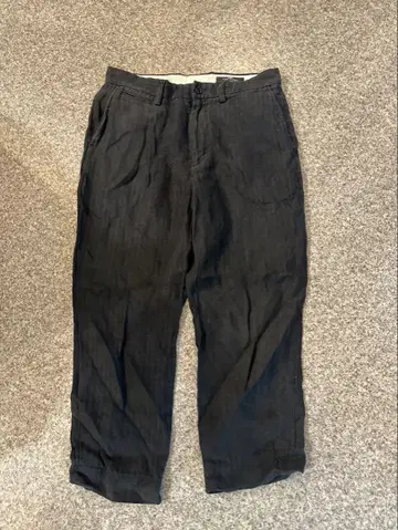 RUDE GALLERY 15SS 핀스트라이프 린넨 슬랙스 블랙