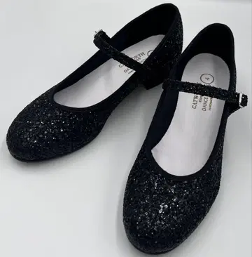 CATWORTH 댄스 신발 글리터 스트랩 포함 블랙 23cm