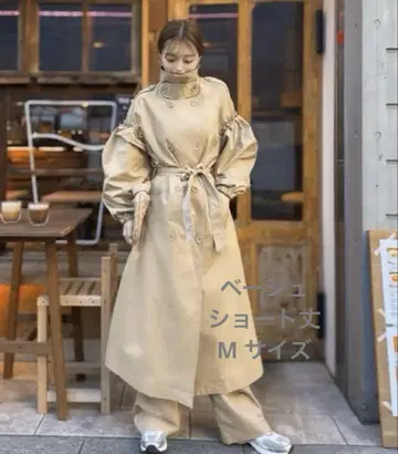 yuri.님 콜라보 선택 가능한 2가지 기장 개더 슬리브 롱 트렌치코트