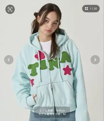 TINA:JOJUN 속기모 로고 패치워크 후디