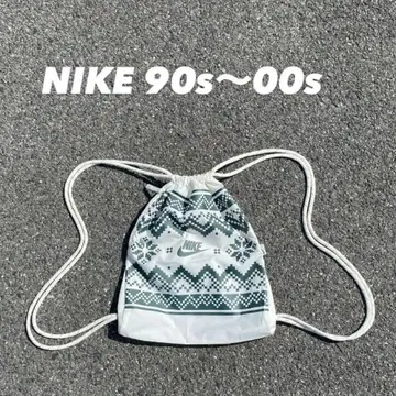 NIKE 90s~00s 냅색 노르딕 무늬 스노우 White Y2K