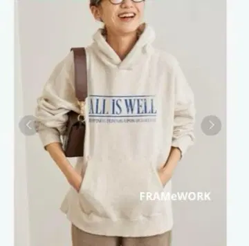 FRAMeWORK 로고 후드티 아이보리