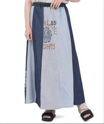 티티카카 데님 절개 개더 스커트