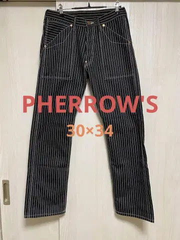 PHERROW'S 페로우즈 워바쉬 W30 스트라이프 데님 팬츠