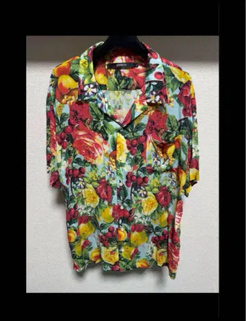 JOYRICH 꽃무늬 후르츠 패턴 반팔 셔츠 레이온