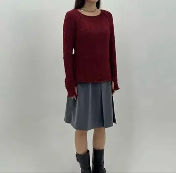 n.k atelier 빨간색 니트 코튼 레드 한국