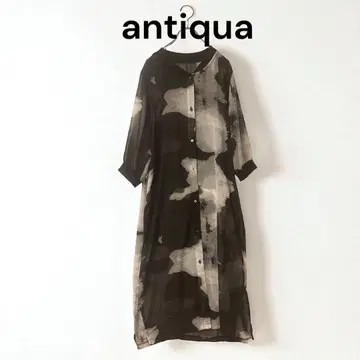 새상품급 antiqua 안티카 롱 가디건 시스루 모드 올 패턴