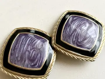 골동품 purple 보라색 x 블랙 빅 사이즈 vintage 귀찌