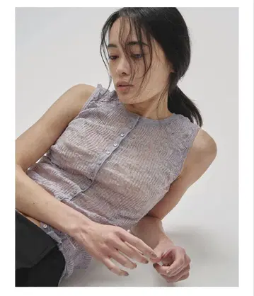 ( todayful ) 2way Sheer Knitvest 아이스 블루