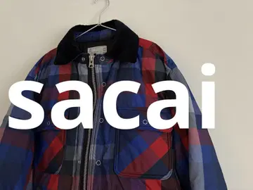 sacai 격자 무늬 패디드 블루종