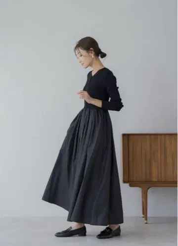 regleam 리브 니트 도킹 원피스 KNIT DRESS
