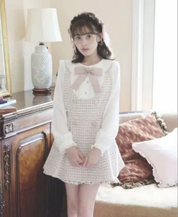 LIZLISA 트위드 셋업 핑크
