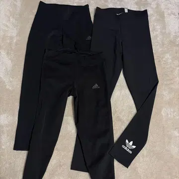 adidas 블랙 레깅스 3개 세트