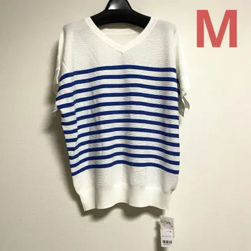 UNTITLED (언타이틀) 반팔 니트 파랑 미사용 새상품 M 사이즈