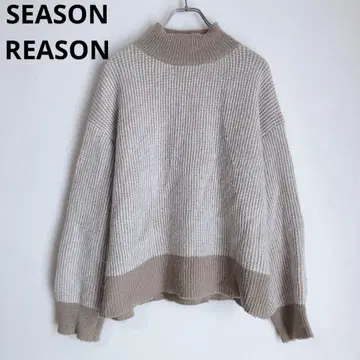 SEASON REASON 긴팔 니트 모크넥 톤 다운 베이지 L
