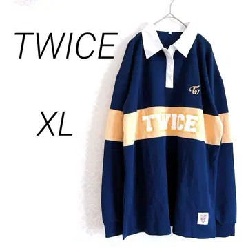 새상품급 TWICE 나연 NAYEON RUN 긴팔 피케 셔츠 네이비 XL