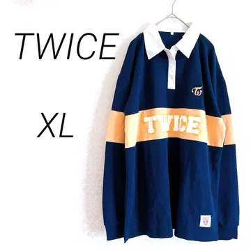 새상품급 TWICE 나연 NAYEON RUN 긴팔 피케 셔츠 네이비 XL