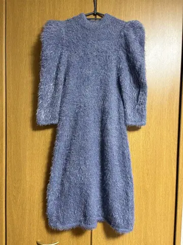 SNIDEL 연보라색 복슬복슬 미니 원피스