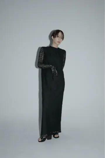 louren geometric lace dress