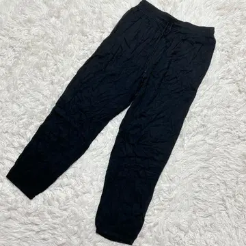 [ c6143 ] UNIQLO 새틴 드레이프 조거 팬츠 블랙