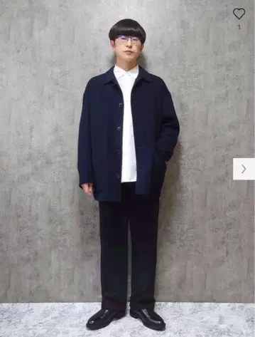 [ UNIQLO +J ] 울 블렌드 오버 사이즈 셔츠 자켓 L 네이비