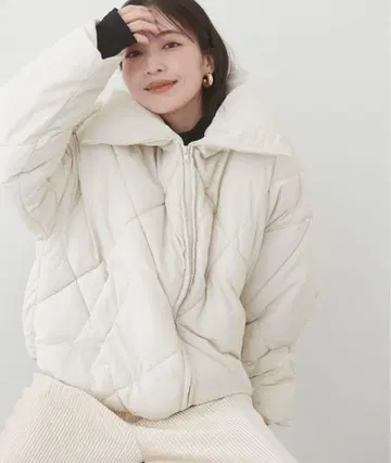 natural couture 빅 다이아 퀼트 페이크 다운 아이보리