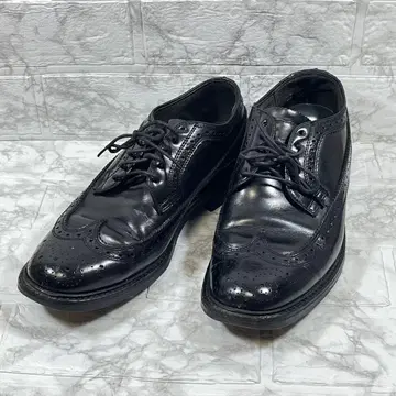 [ 새상품급 ] 리갈 REGAL 윙 팁 주름 가죽 블랙 23.5cm
