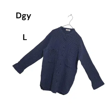 Dgy 밴드 카라 셔츠 체크 튜닉 긴팔 나츄란 린넬