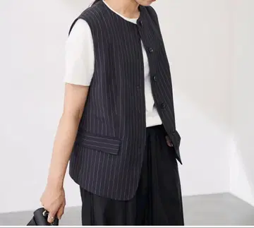 네이비 스트라이프 베스트