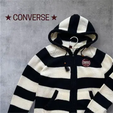 [ CONVERSE ] 컨버스 후드 부착 니트 보더 L