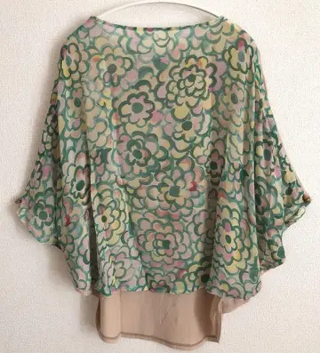 TSUMORI CHISATO 츠모리치사토 실크 쉬폰 꽃무늬 상의