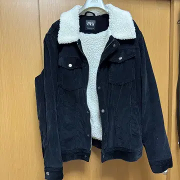 ZARA 보아 카라 부착 코듀로이 자켓