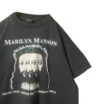 마릴린 맨슨 Marilyn Manson 프린트 티셔츠 블랙 L