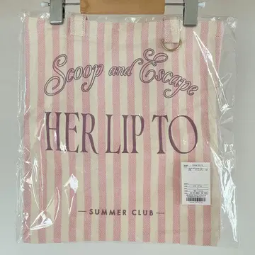 Scoop and Escape Tote pink stripe 토트백