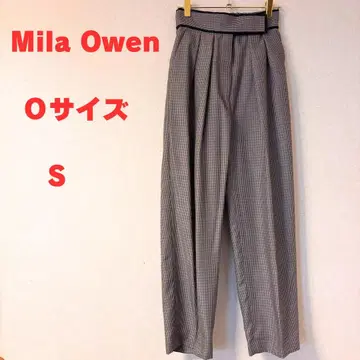 Mila Owen 미라 오웬 하운드투스 체크 패턴 슬랙스 S