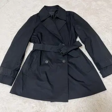 [ UNIQLO ] 숏 트렌치코트 M 블랙 A라인 2way 벨트 포함