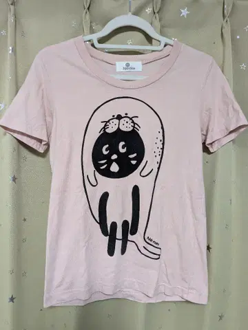 네넷 물개냥이 네-넷 티셔츠 냥이 네-넷 옅은 핑크