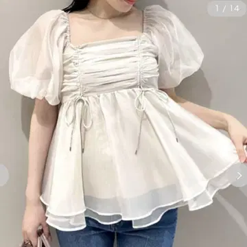 snidel 시어 튜닉 블라우스
