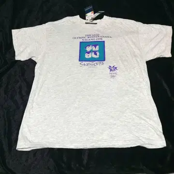 미사용 택 포함 데드스탁 나가노 올림픽 1998 그레이 공식 T셔츠