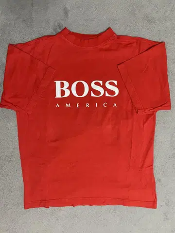 BOSS 로고 T셔츠 L 사이즈 빨간색 구제 의류